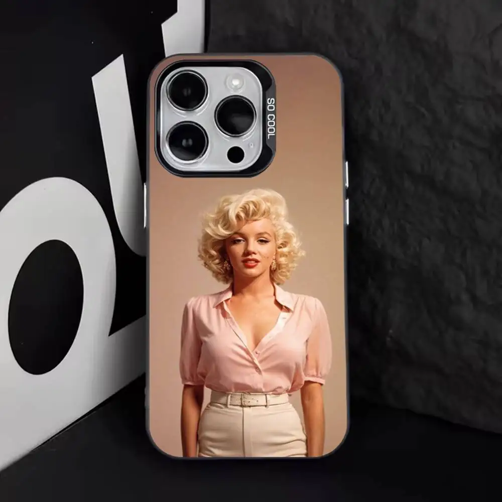 Чехол для телефона 80-х годов M-Marilyn M-Monroe iPhone 16 15 14 13 12 11 8 7 Pro Max Plus Mini XS SE Anti Fall Black Matte Фото №6