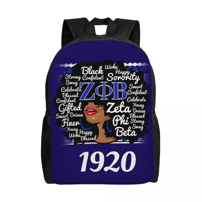 Zeta Phi Beta Laptop Backpack Women Men Casual Bookbag for College School Students Bags