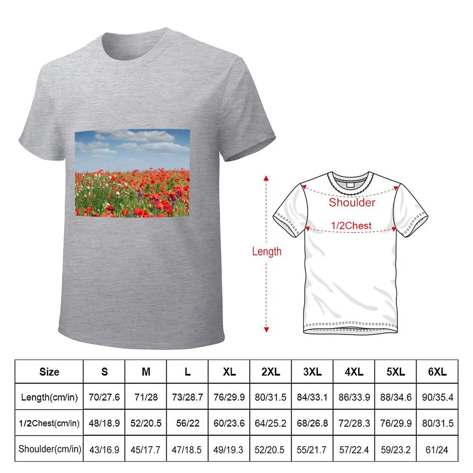 wild flowers meadow spring season T-shirt new edition graphics Short sleeve tee oversizeds mens cotton t shirts