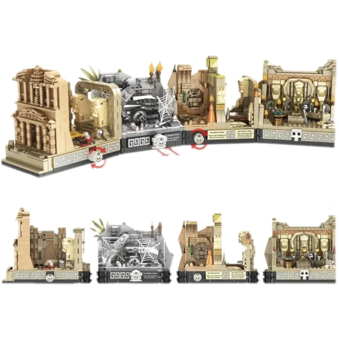 2024 New Movie Indiana Jones Tomb Adventure Building Blocks Raiders Of The Lost Ark Scenes DIY Model Building Blocks Kid Toys