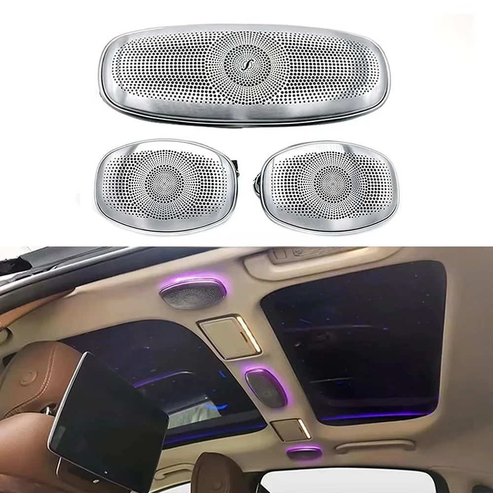 W213 Rear Roof Speaker With 64 Colors Ambient Light for  E-class 2016-2023 Ceiling Speakers Audio Cover LED Ambient Light