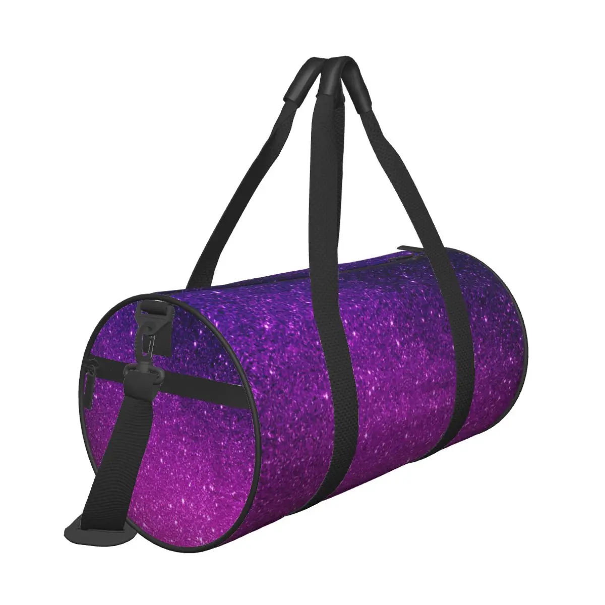 Borsa da palestra Borsa sportiva con stampa Ombre glitterata Accessori da palestra Borsa stampata Oxford da uomo viola magica Borsa da fitness per