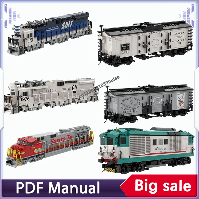

EMD GM10B ATSF C44-9W Colorado Midland Hanrahan Reefer Building blocks set Train adults bricks train model Christmas gift