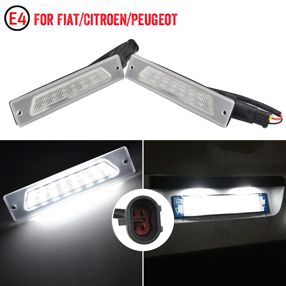 2Pc LED License Number Plate Light For Fiat Ducato Box Bus Peugeot Boxer Bus Manager Citroen Jumper Bus Box Relay 1994 1995-2002