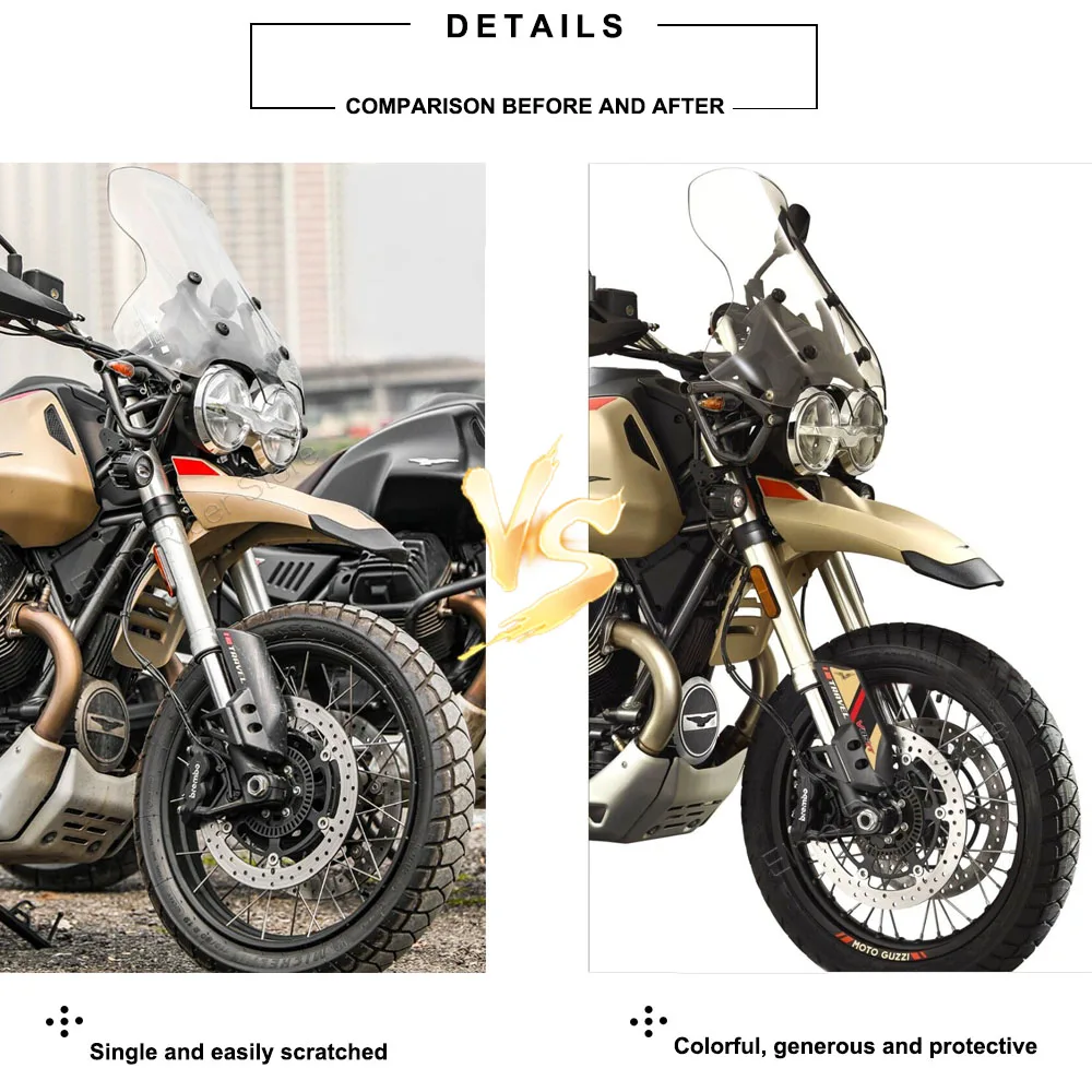 For MOTO GUZZI V85 TT Motorcycle Fender Protection Sticker Kit 3D Resin Waterproof Anti-Scratch Protector