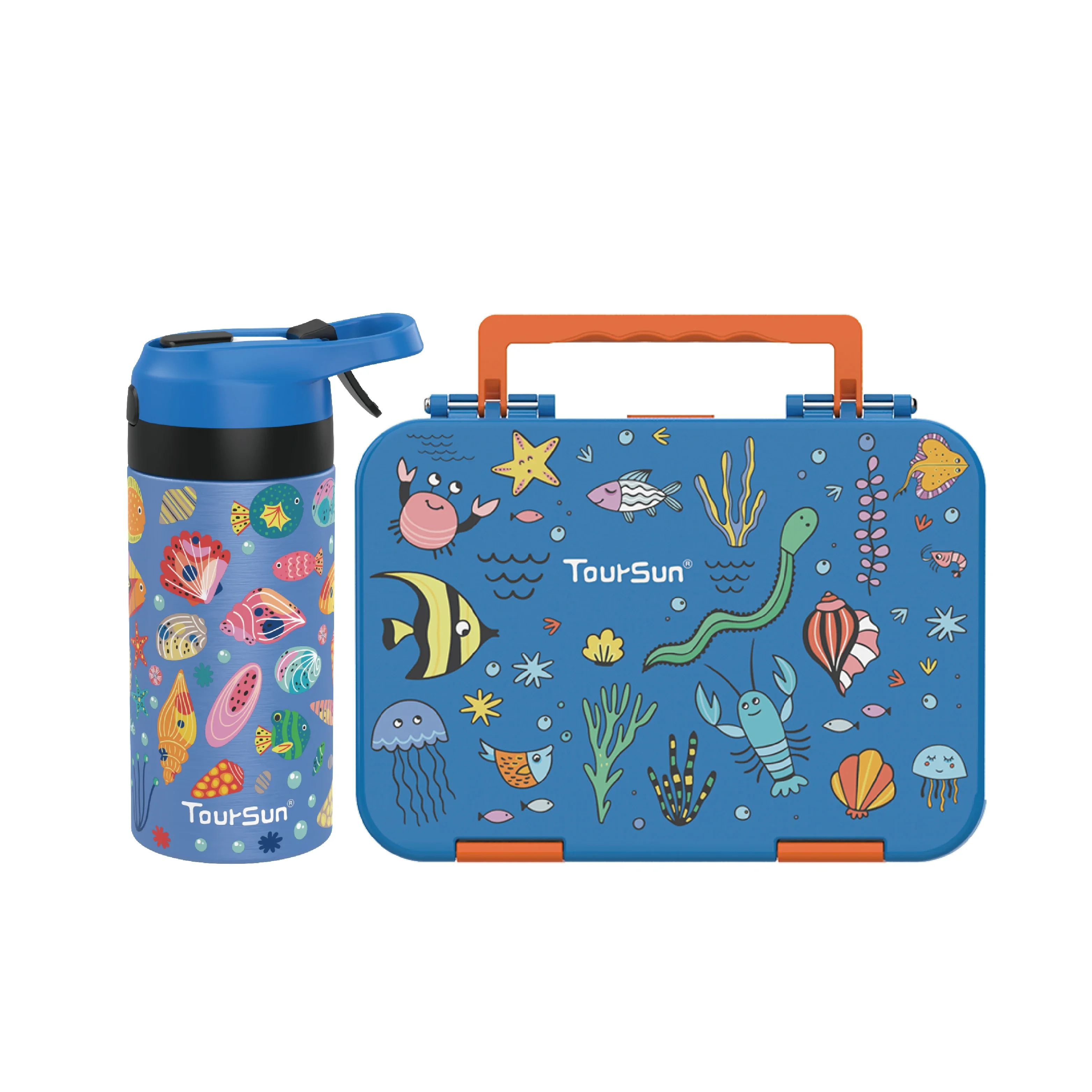 Back To School Custom Logo Bento Lunch Box And Stainless Steel Water Bottle Set For Kids