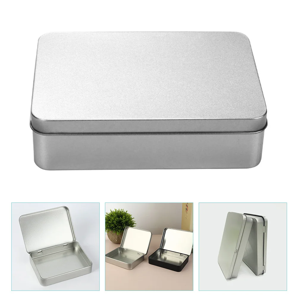 

4Pcs Heavy Duty Tin Box with Lid Seamless Design Rectangular Tinplate Container for Wedding Favors Tea Coffee Small Items