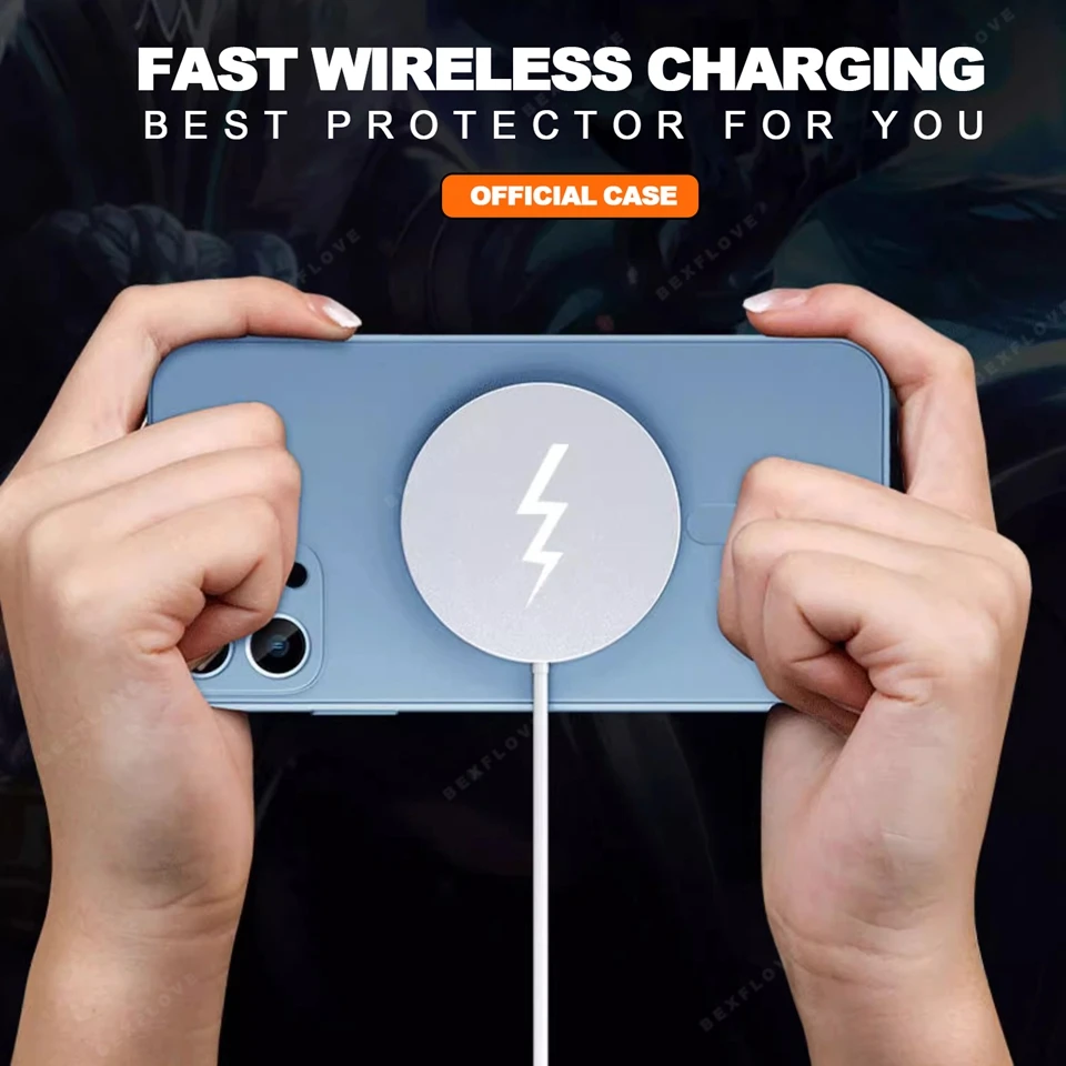 حافظة هاتف مغناطيسية من السيليكون السائل لهاتف آيفون 16 14 15 Plus 12 13 Mini 11 16 Pro X XR XS Max 16E Magsafe غطاء ناعم
