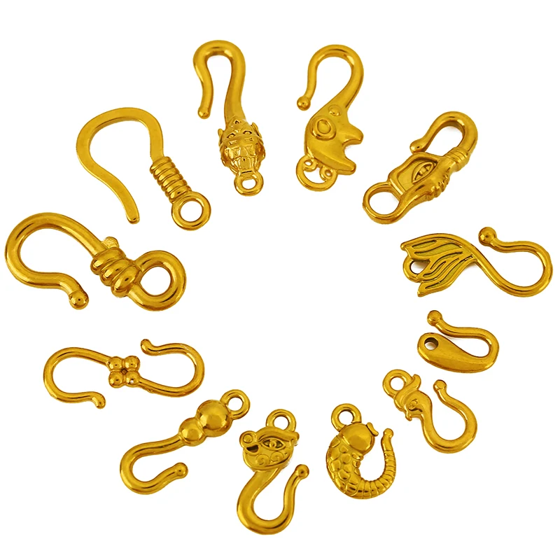 10PCS Stainless Steel Tail Connection Clasp Hook Swan Elephant Gourd S-shaped for DIY Necklace Bracelet Charm Jewelry Wholesale