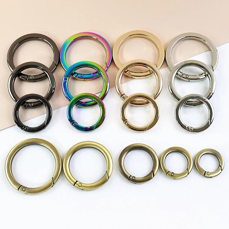 

5Pcs 16-38mm O Ring Metal Buckles Dog Collar Carabiner Rings Bag Strap Connector Hanger Loop Openable Keyring Buckle Accessories