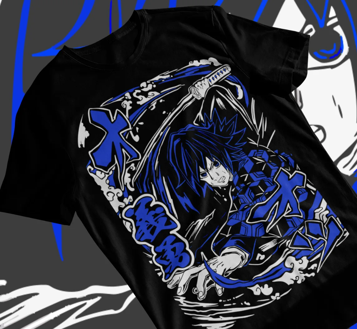 Giyu Tomioka T-Shirt Demon Slayer Kimetsu No Yaiba Anime T-Shirt Soft Tee