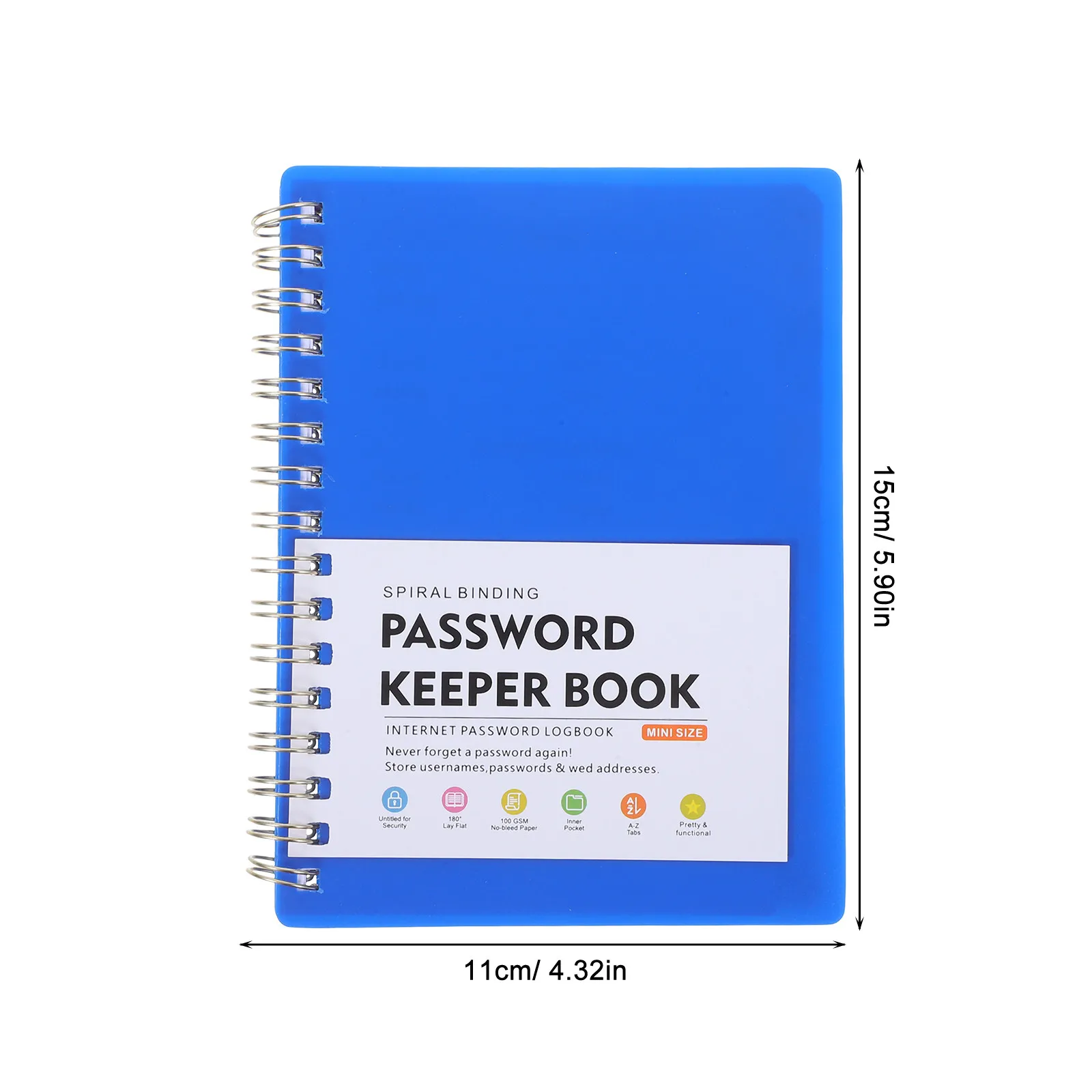 Multi-Function Password Notebook A6 Spiral Bound Alphabetical Tabs Password Manager Organizer for Website Address Record Secure