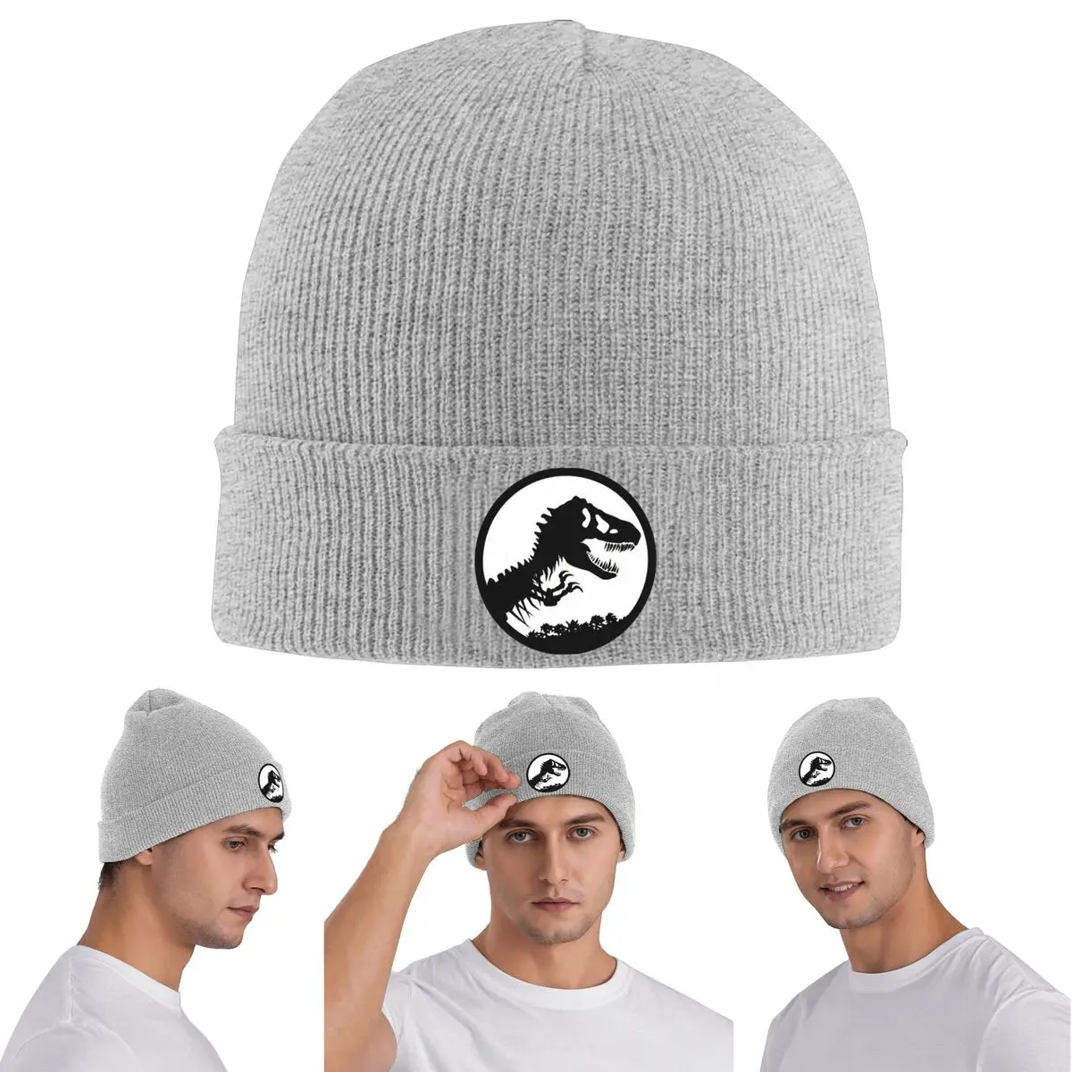 Dinosaur Jurassic Park (8) Gorro de punto cálido Gorro de punto de invierno Gorros Gorros Gorros de hip hop para unisex