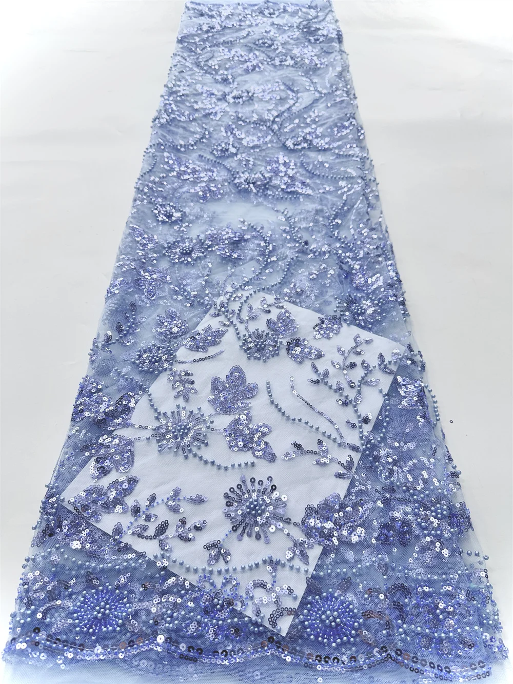 

Nigeria Tulle Lace African Lace Fabric with Beads Sequins 2025 High Quality Nigerian Mesh Net Lace Fabric for Wedding Dresses