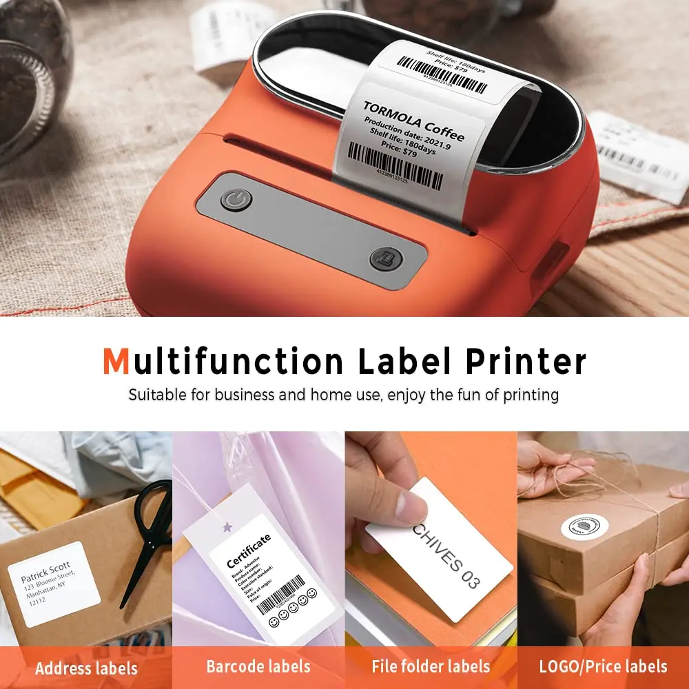 Imagem -05 - Phomemo-bluetooth Thermal Label Printer Machine Etiqueta de Impressão Maker Compatível com Telefone e pc M220 80 mm Largura