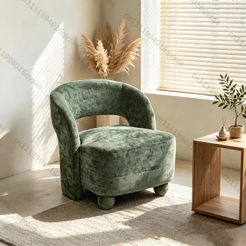 Modern Nordic Armchair Backrest Open Ball Footstool Decorative Armchair Living Room Armchair