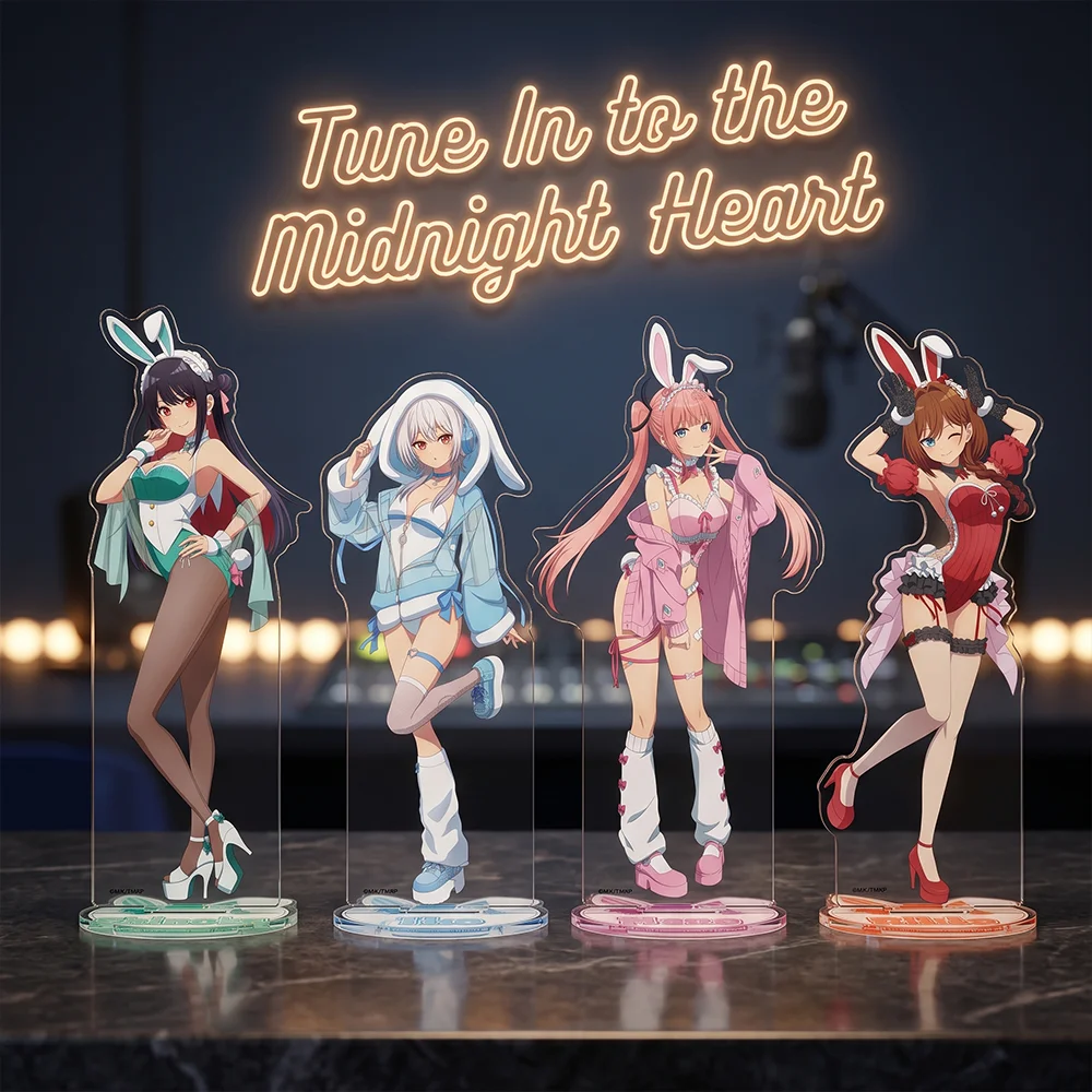 Tune In to the Midnight Heart Arisu Nene 15CM Acrylic Stand Keychain 2026 New Anime Stand Desktop Display Bag Accessory