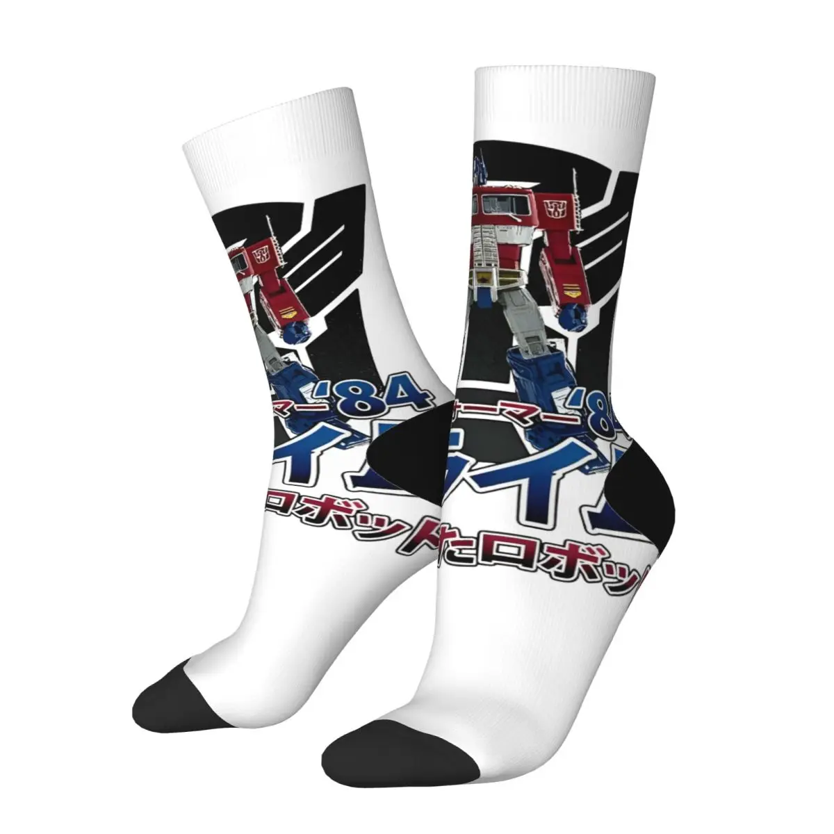 Female Optimus Prime TRANSFORMERS Socks Super Soft Funny Happy Socks Hip Hop Accessories Middle TubeCrew Socks Best Gift Idea