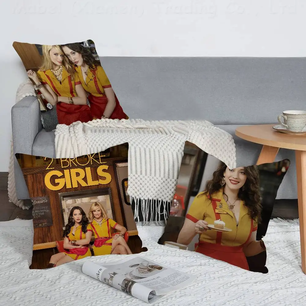 TV Drama 2 Broke Girls Pillow Cover For Bedroom Room And Living Room Sofa Decorative Cushion Cover