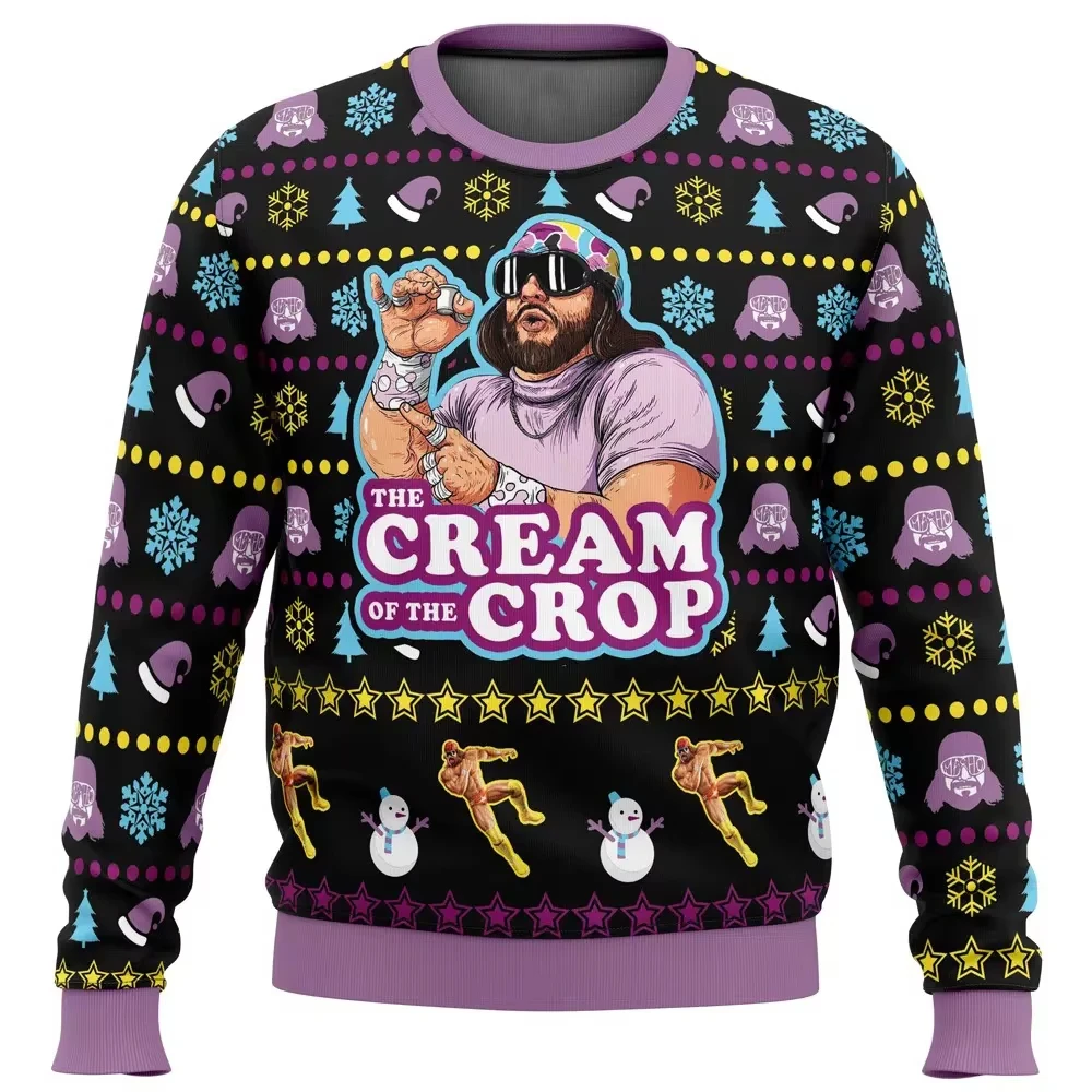 

2026 The Cream Of The Crop Ugly Christmas Sweater Graphic Sweatshirts Harajuku Streetwear Jumper Sweaters Funny Design Clothing