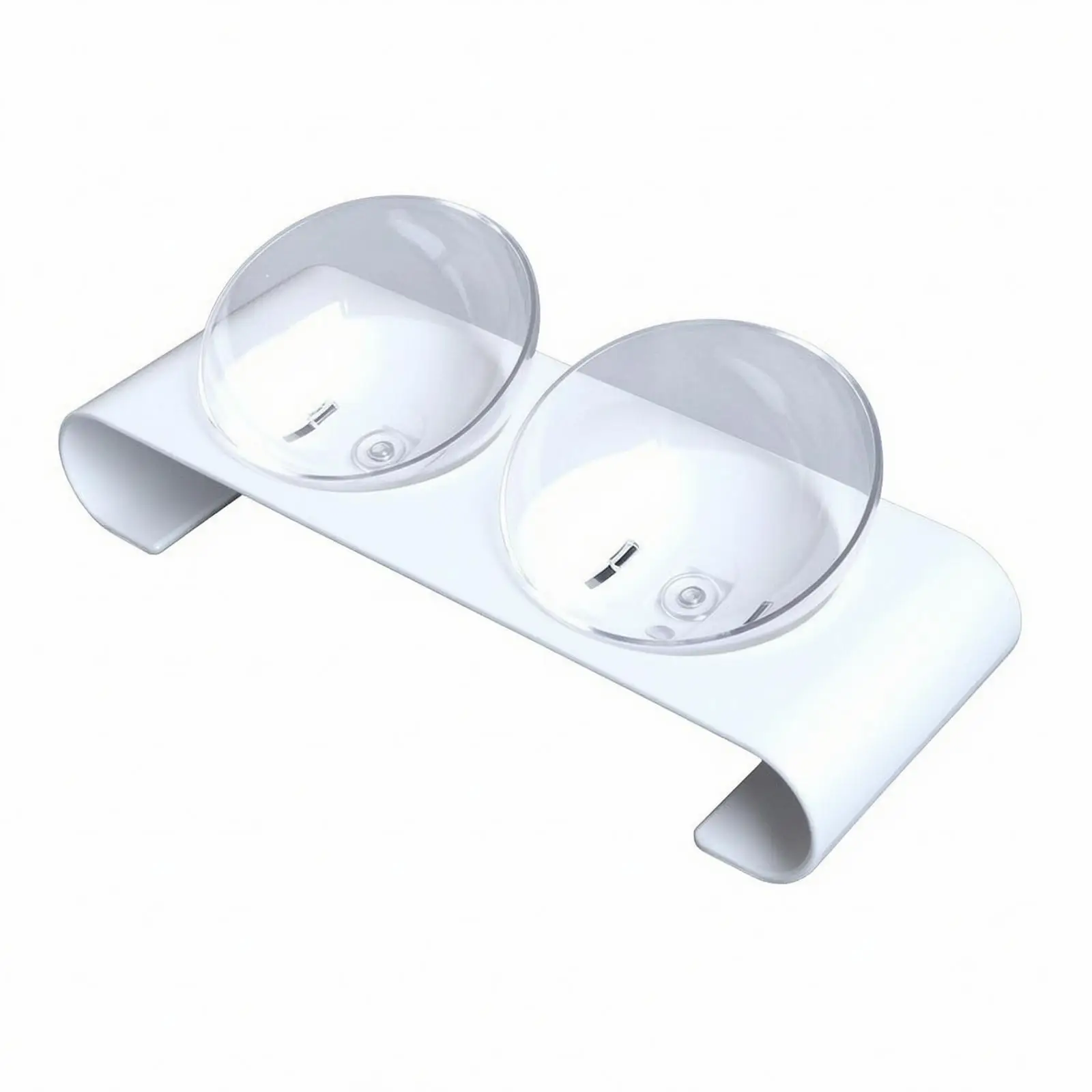 Angled Elevated Pet Feeder with Transparent Bowls Ergonomic Raised Pet Feeding Station with Bowl Inserts Low-Spill