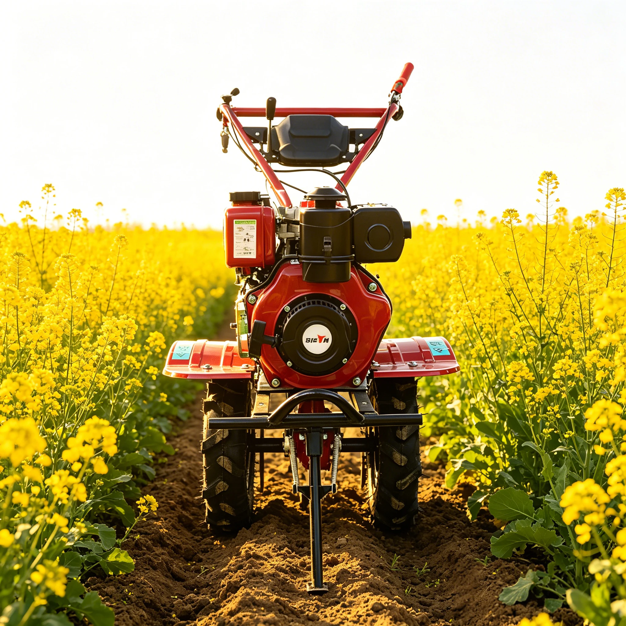 Low Price Agricultural Mini Walking Tractor 6HP Rotary Cultivator Mini Diesel Engine Power Tiller Multifunctional Weeder