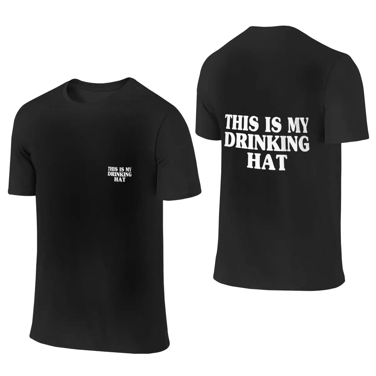 

This Is My Drinking Hat Men's Short Sleeve T-shirt Round Neck 100% Cotton T shirt S-6XL