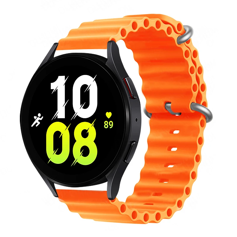 22mm 20mm Ocean Band For Samsung Galaxy Watch 4 classic 5 Pro 3/active 2/Gear S3 Silicone Bracelet Huawei Watch GT 2 3 pro Strap