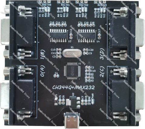 USB to 4-way RS232 Serial Port TTL Multiple Serial Port to High-speed CH344Q Module MAX232 Burning Without Drive