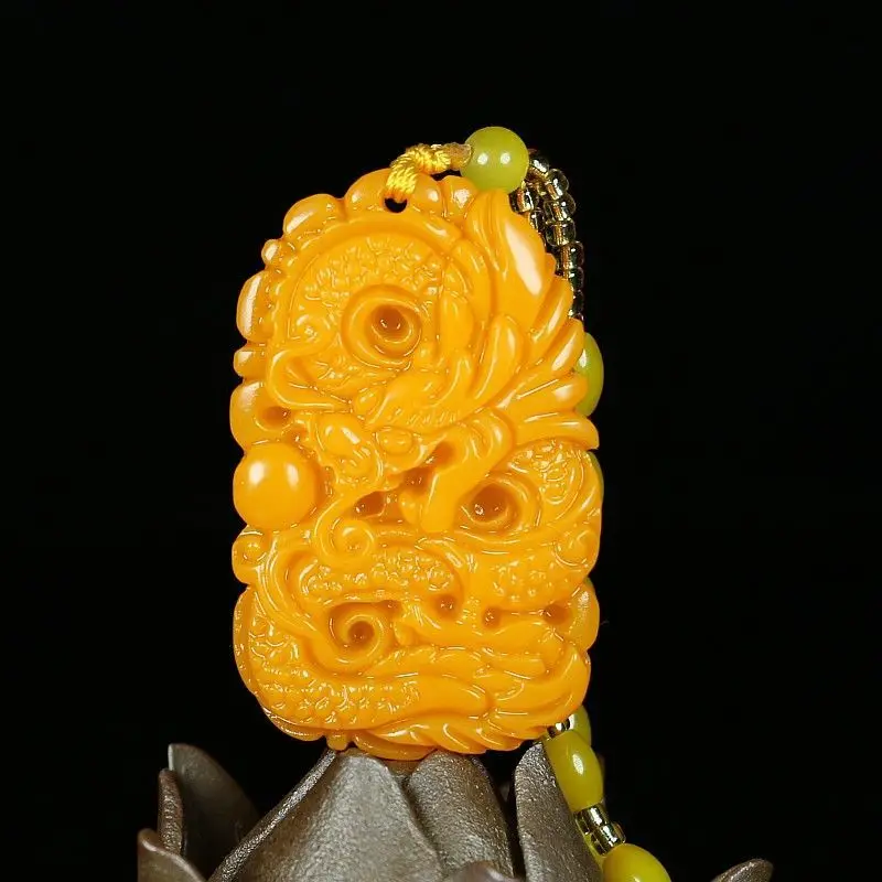 

Hetian Jade Huanglong Jade Dragon Zodiac Pendant