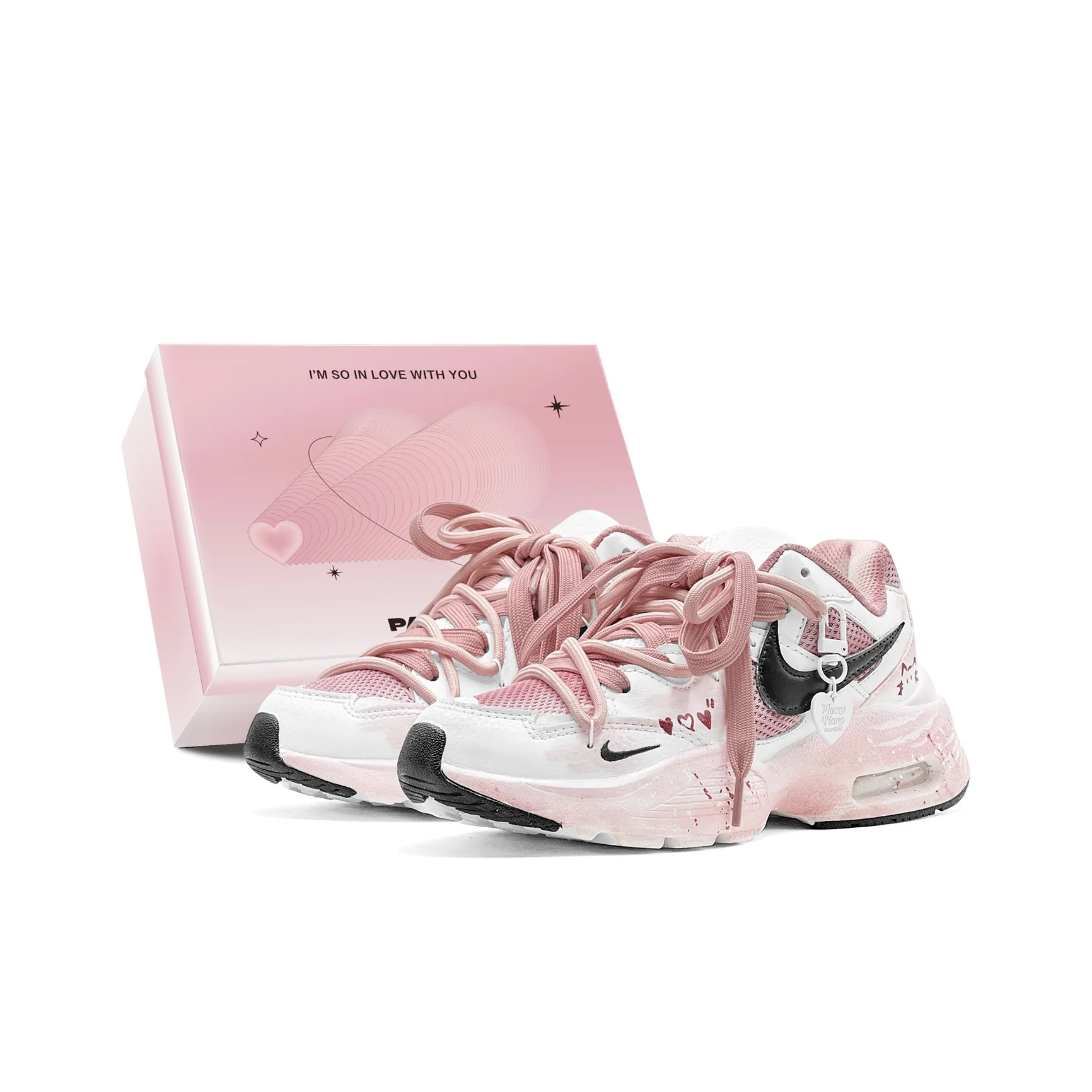 Nike Air Max Fusion Abrasion Resistant Low top Running Shoes Women's Peach Pink CJ1671-100(TeamS2-S-BOX)