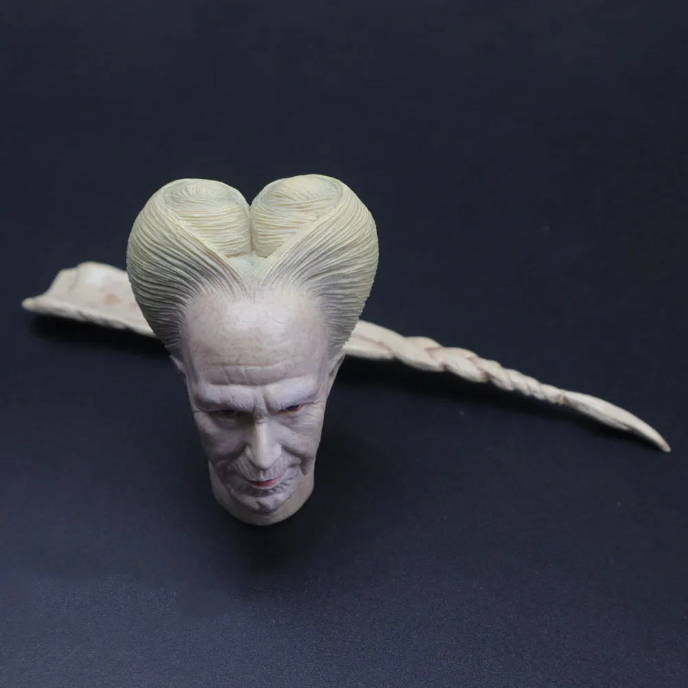 1/6 Mannelijke Horror Dracula Vampier Hoofd Sculptuur Carving Met Lange Haar Model Fit 12 "Action Figure Collectable Diy