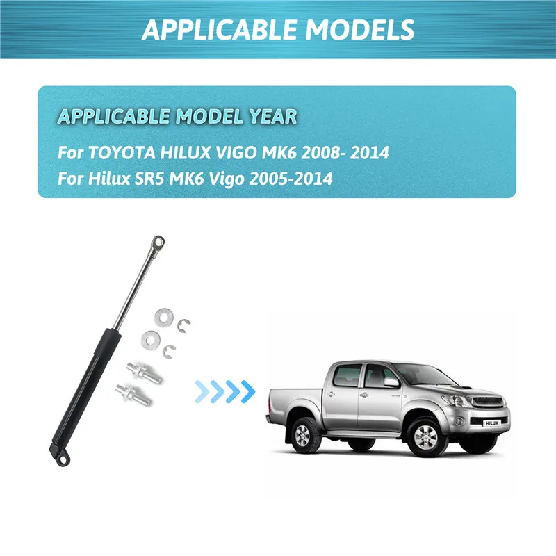 1 Uds para Toyota Hilux Vigo MK6 2008-2014 para puerta trasera de coche trasera puerta levadiza caja levantar tronco de arranque amortiguadores de