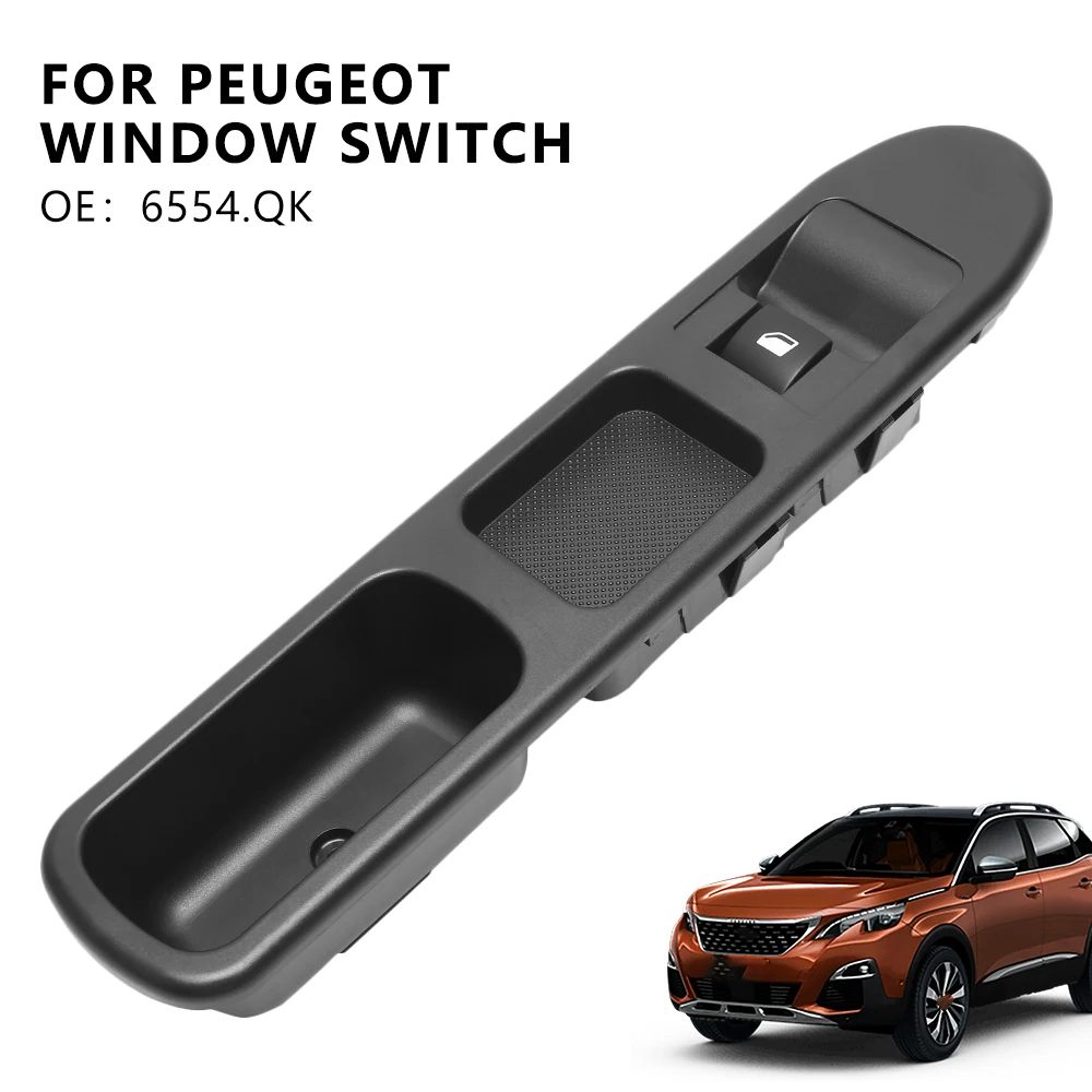 1-4pcs Peugeot 207 Car Window Control Switch Front Passenger Side Electric Window Regulator Lifting Switch Panel OE 6654QK 6 PIN