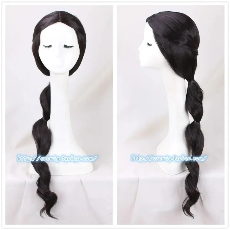 Halloween Women  Aladdin and the magic lamp Princess Jasmine wig Black Long braided hair wig Role Play costumes