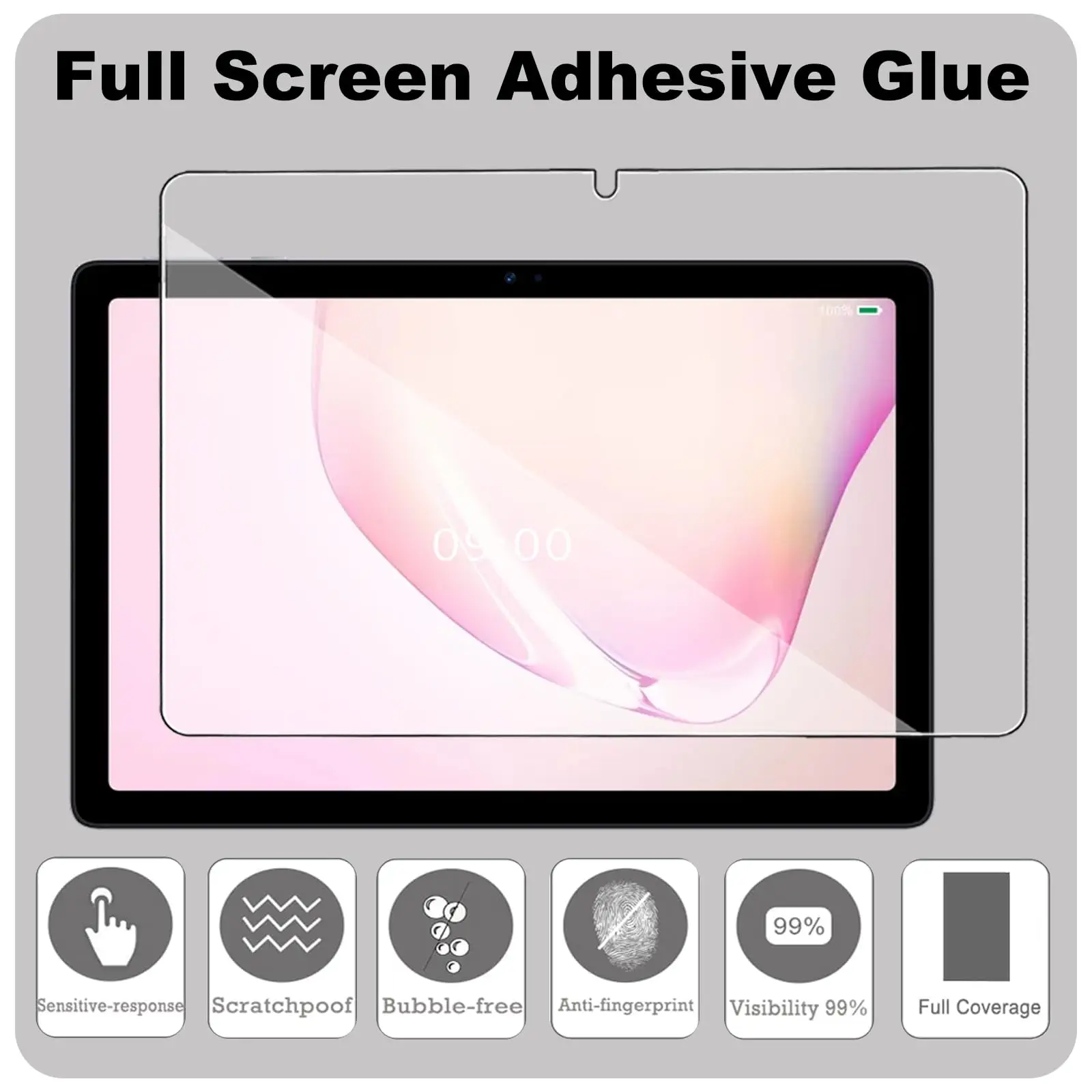 واقي شاشة لجهاز Onn 10.1 بوصة اللوحي (2024 موديل 100135925) / Onn 10.1 بوصة Gen 4 Tablet (2024 Model) فيلم من الزجاج المقسى