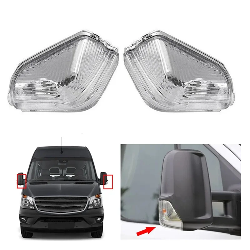 

Mirror Indicators Lens Rearview Turn Signal Light Lamp Cover For Mercedes Sprinter W906 2006-2017 VW Crafter 2006-2017
