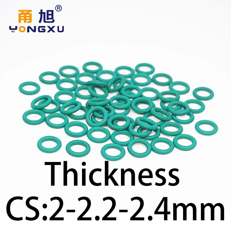 O-ring thickness 2/2.2/2.4mm CS fluororubber FKM sealing temperature resistant gasket rubber ring complete in specifications.-.