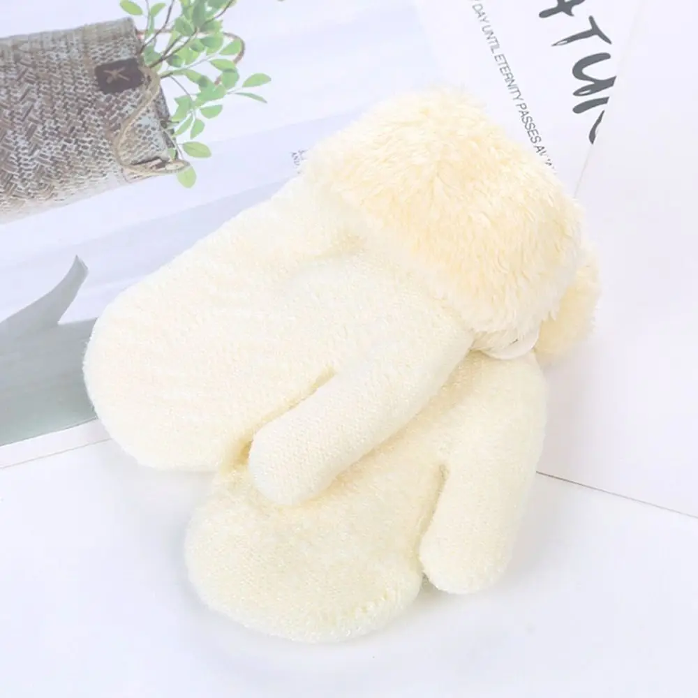 Keep Finger Warm Plus Velvet Kids Gloves Thick Knitting Mittens Warm Mittens Baby Kids