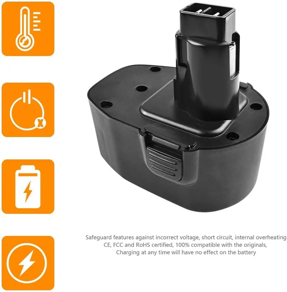 A9262 14.4V Ni-MH Rechargeable Tools Battery for Black Decker Firestorm PS140 CD140G CD14CA FS144 KC1461F High Capacity 100%