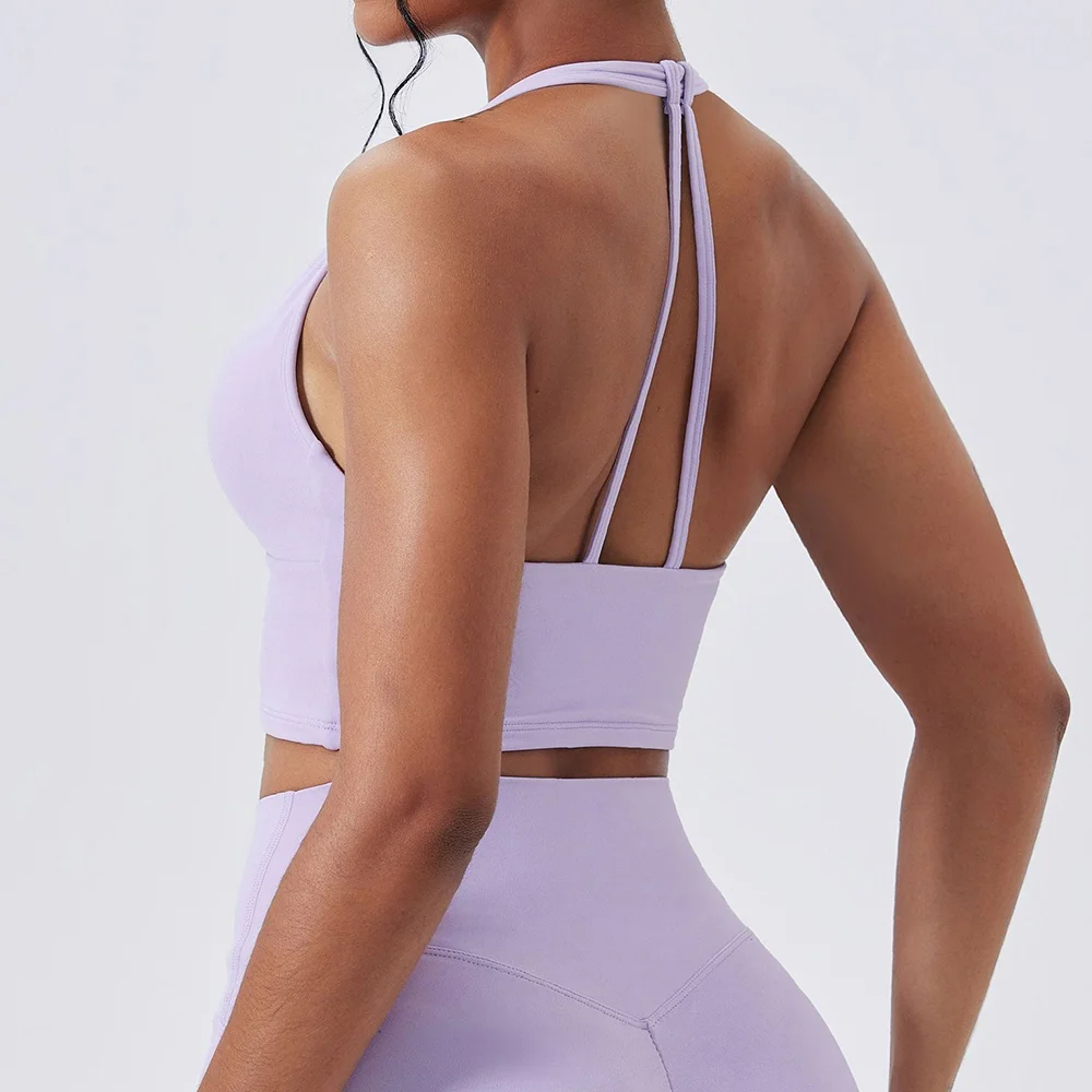 Solid Shockproof Yoga Bra Fitness Vest High Strength Tight Sports Top Women Gym Workout Bra Running Sports Underwear Crop Top