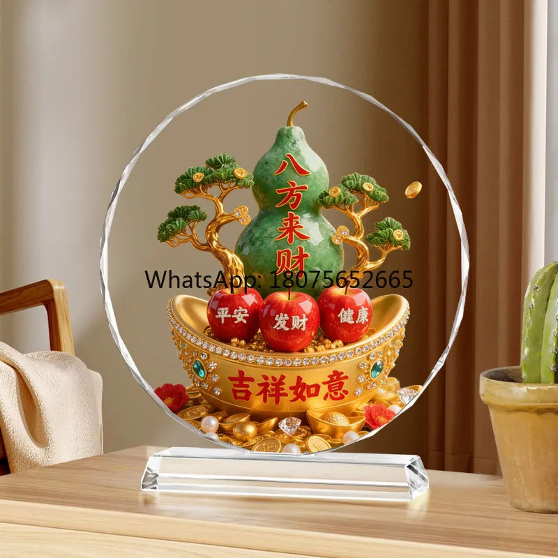 Crystal gourd ornaments bring wealth from all directions, living room entrance decorations, shoe cabinet decorations, gifts