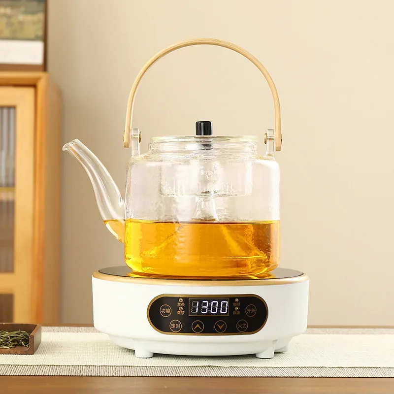 Electric Ceramic Stove, Mini Household Glass Tea Brewer, Iron Pot for Boiling Water and Brewing Tea, Light Wave Stove view 3