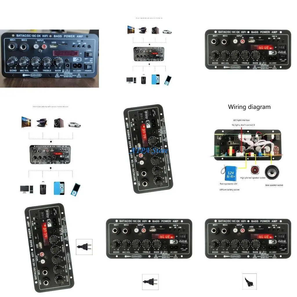 

U13C DC10V Power Amplifier Board Stereo Amp Receiver with Treble Control for Car