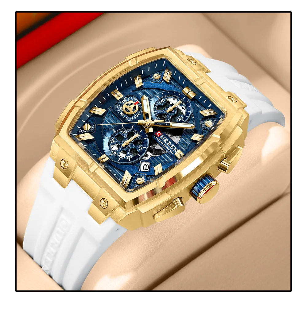 CURREN Herren-Chronograph Quarzuhr mit Leuchtzeigern und automatischer Datumsanzeige - für Business und Freizeit 8488 – Detail 4