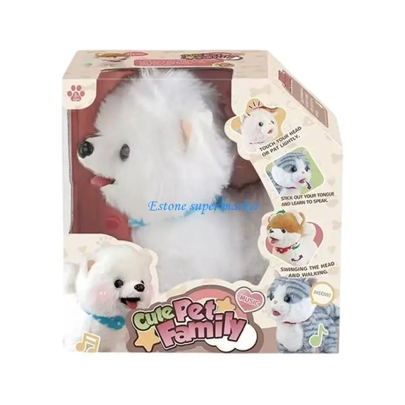 090B Interactive Plush Electric Animal Toy With Realistic Sound And Robot Action For Toddler Pretend Play Raise A Pet Toy