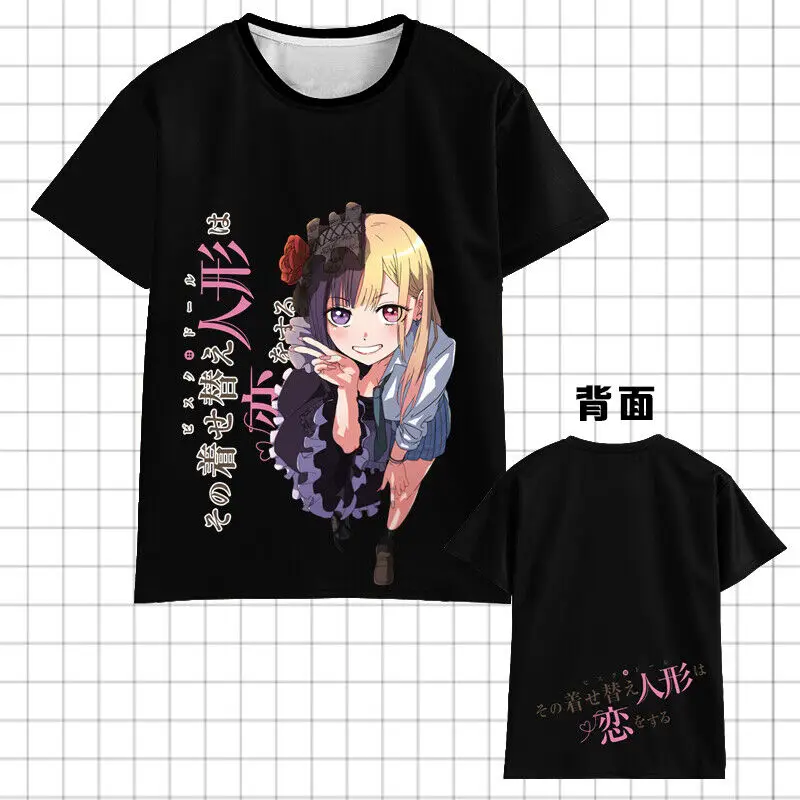 My Dress-Up Darling Kitagawa Marin Short Sleeve Unisex White/Black T-shirt Tops