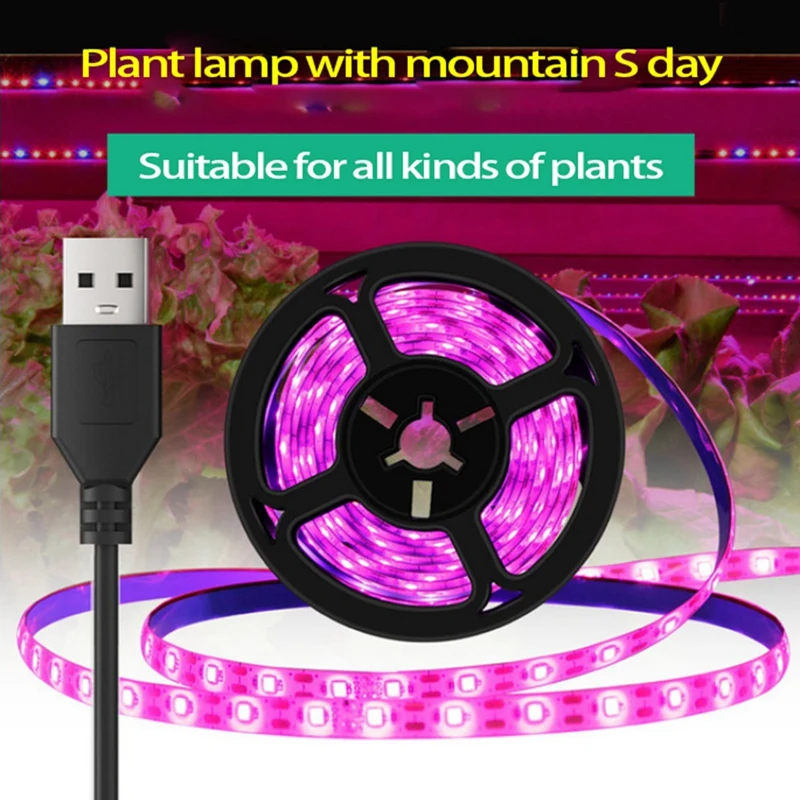 Hot-A39R-5V 5 เมตร Plant Grow โคมไฟ LED Full Spectrum Growth หลอดไฟต้นกล้าดอกไม้ Phyto โคมไฟสําหรับในร่มพืช Hydroponic