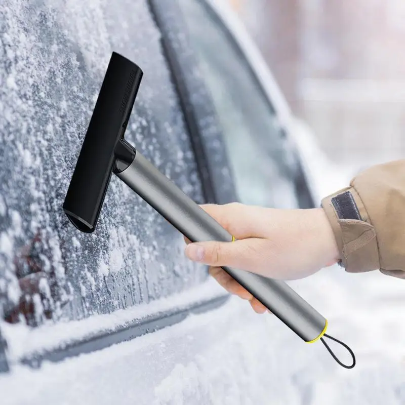 Car Ice Scraper Aluminum Alloy Windshield Snow Scraper Ergonomic Handle Winter Snow Shovels Gravel Removal Tool Car Snow Shovel