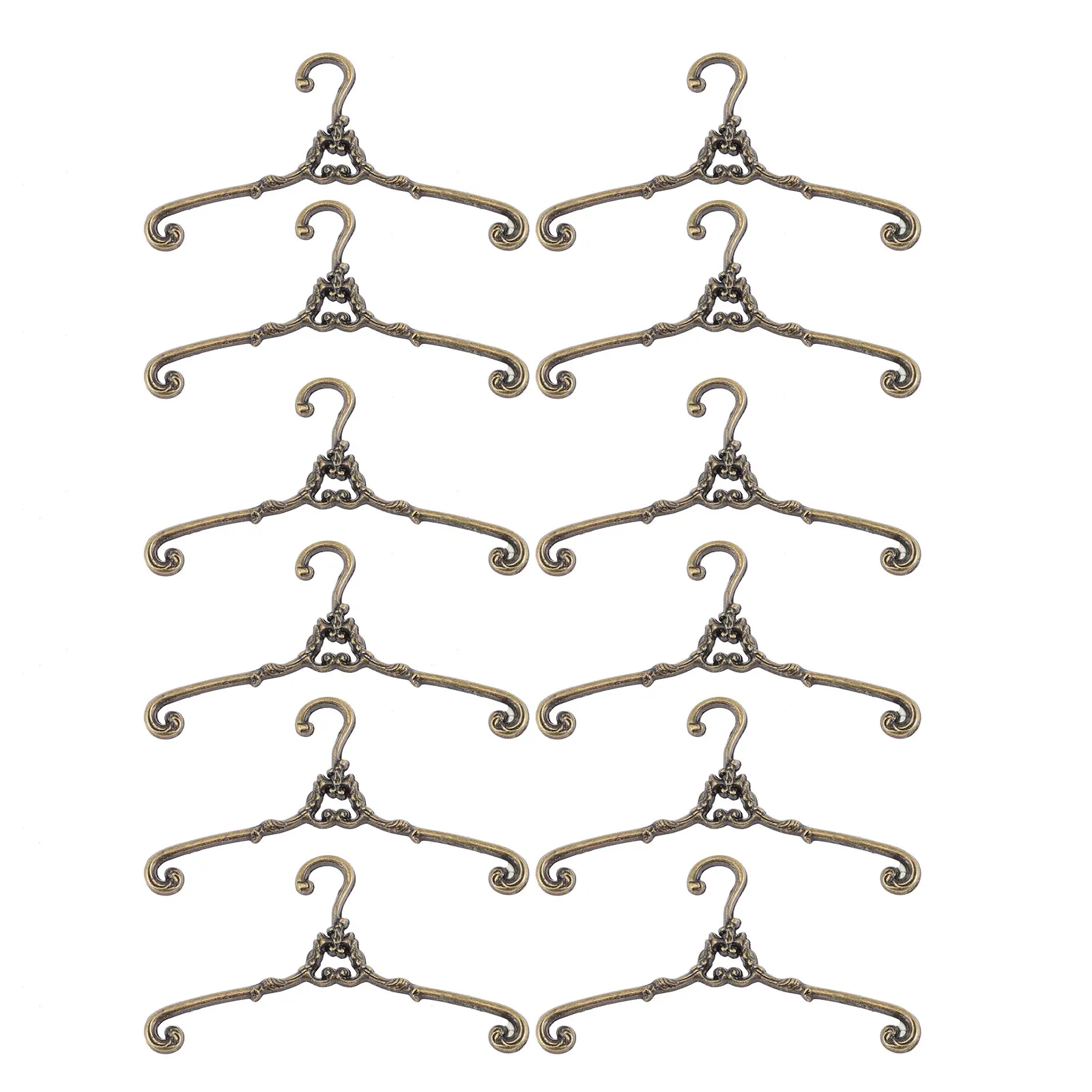 12pcs Mini Clothes Hangers Clothes Dress Hangers Mini House House Metal Hanger To Store Clothes Support